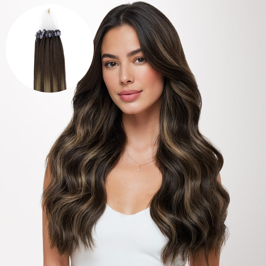 Caramel Blonde Balayage (4/27/4) Feather Crochet Hair 68g