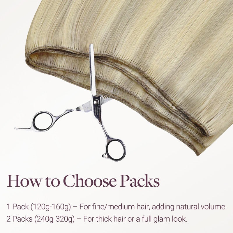 Ash Blonde Highlights (17A/60A) Thick Sew-In Weft Hair Extensions (120g-160g)