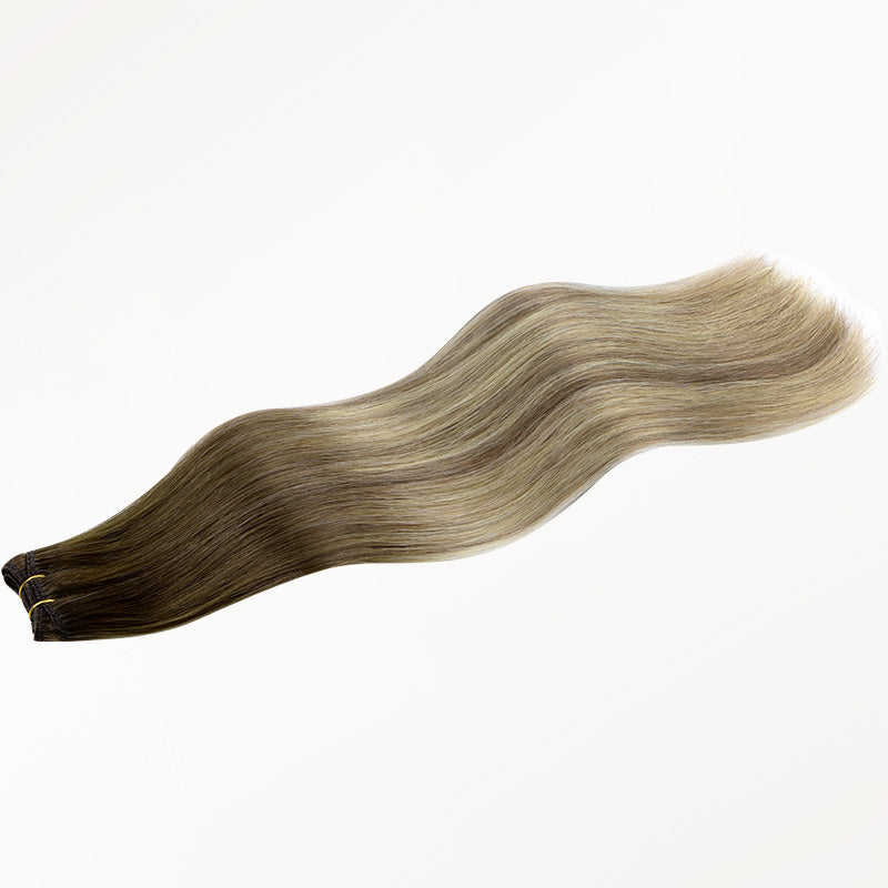 Bleach Blonde Balayage (3/8/613) Thick Sew-In Weft Hair Extensions (120g-160g)
