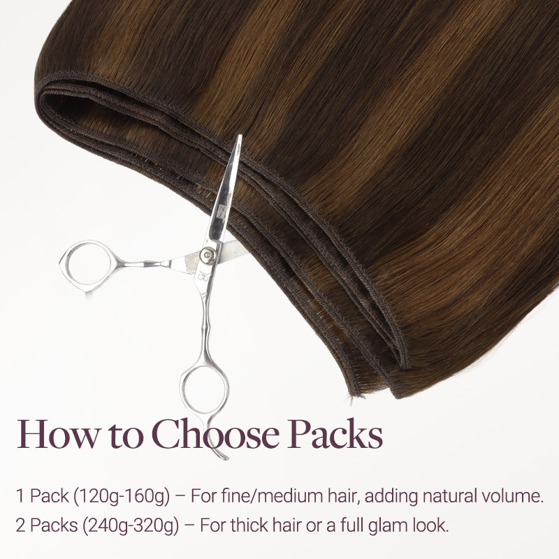 Brown Sugar Swirl Highlights (2C/4E/6C) Thick Sew-In Weft Hair Extensions (100g-160g)