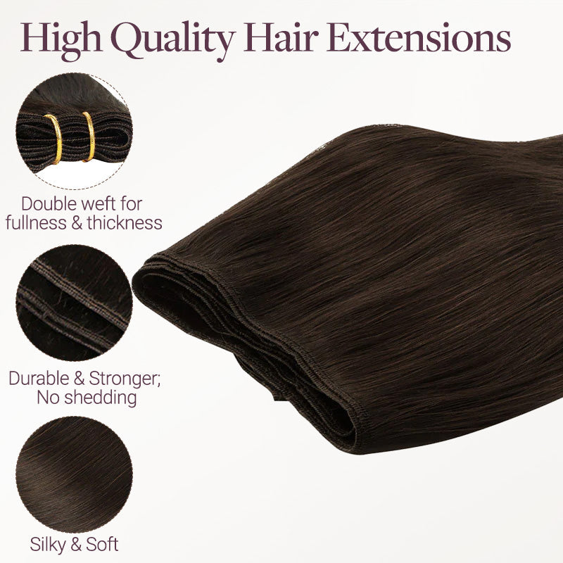 Chocolate Brown (4A) Thick Sew-In Weft Hair Extensions (120g-160g)