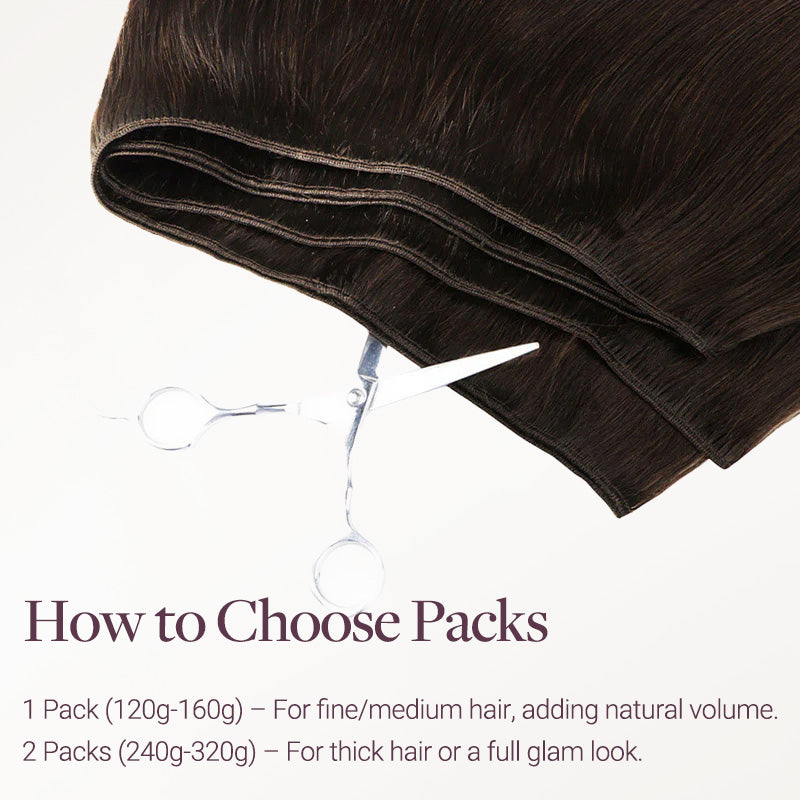 Chocolate Brown (4A) Thick Sew-In Weft Hair Extensions (120g-160g)