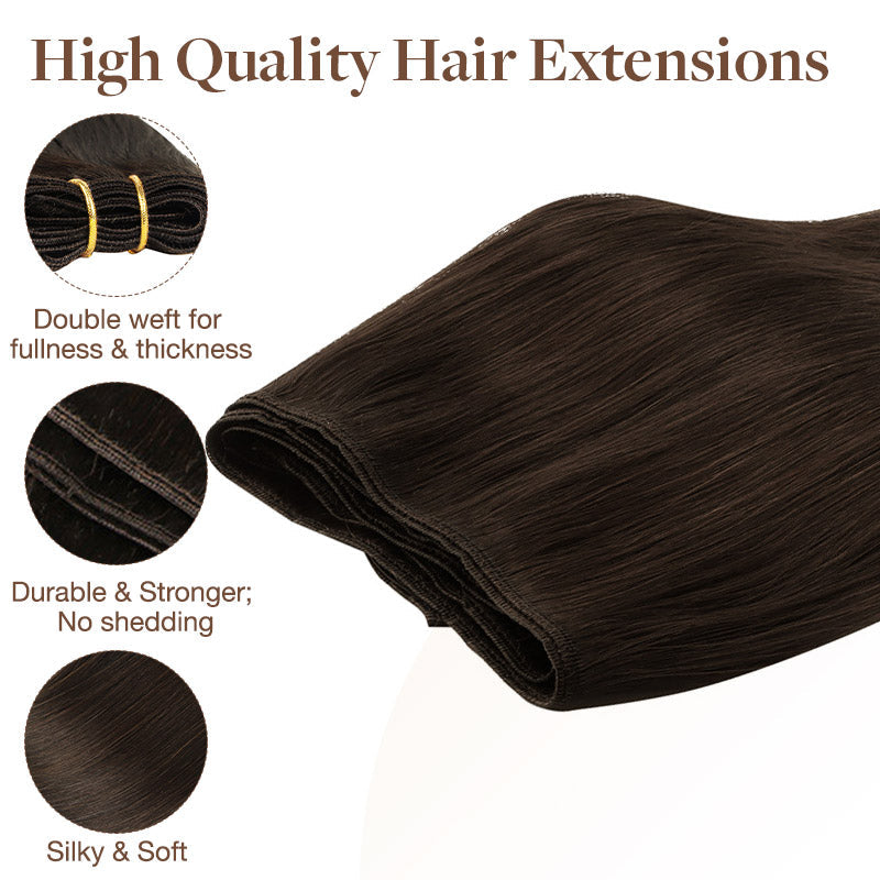 Chocolate Brown (4A) Sew-In Weft Hair Extensions (80g-120g)