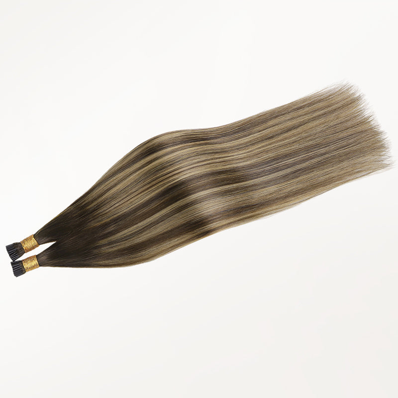 Caramel Blonde Balayage (4/27/4) I-Tip Hair Extensions 50g