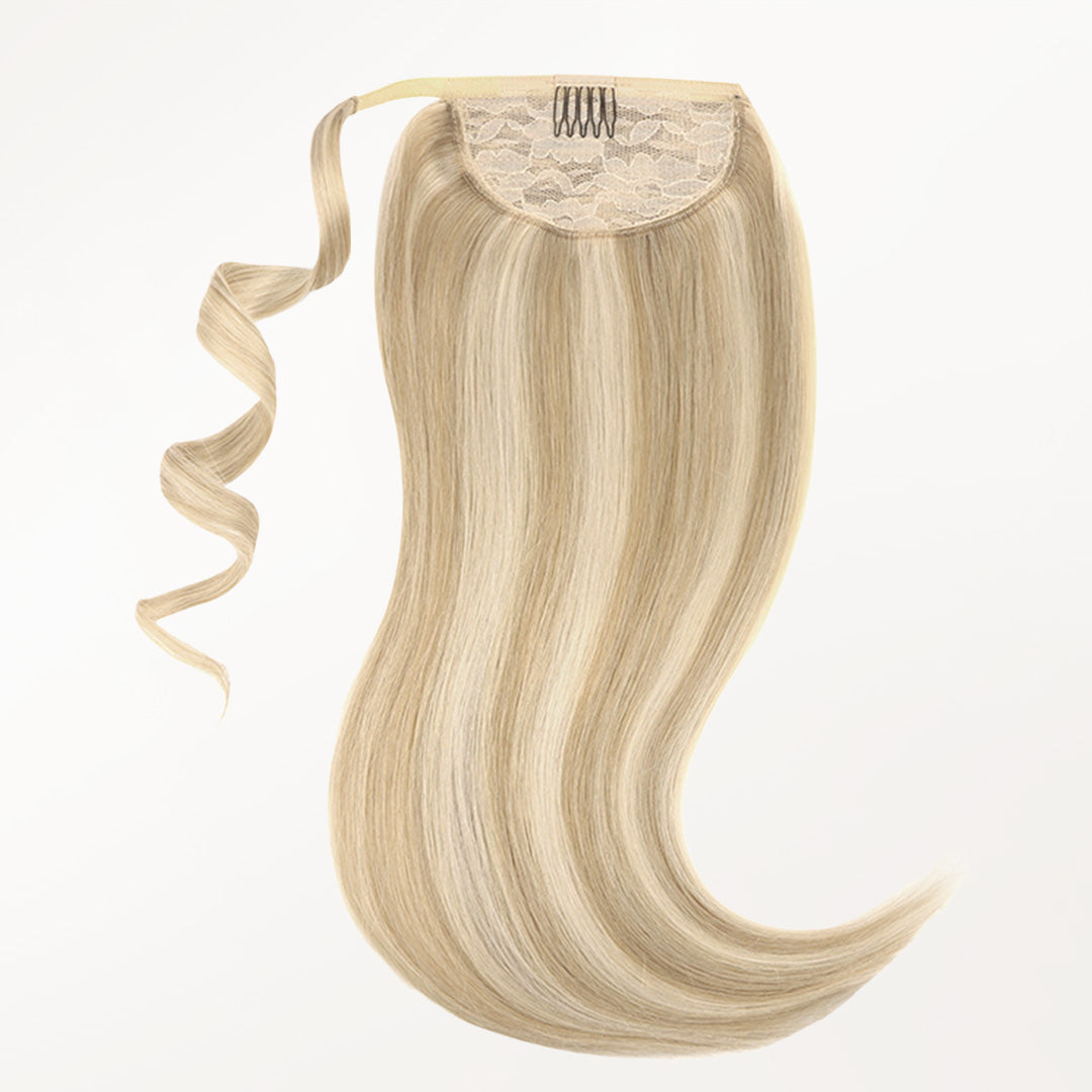 Dark Blonde Highlighted Bleach Blonde (18A/613A) Ponytail (75g-90g)