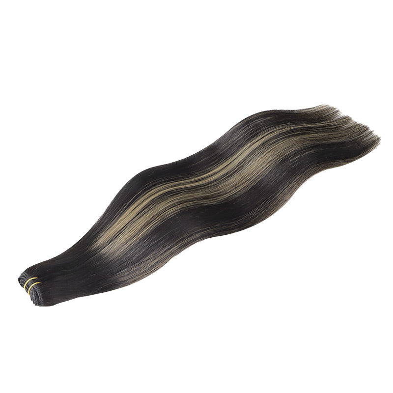 Black to Light Blonde Balayage (1B/19/1B) Sew-In Weft Hair Extensions (80g-120g)