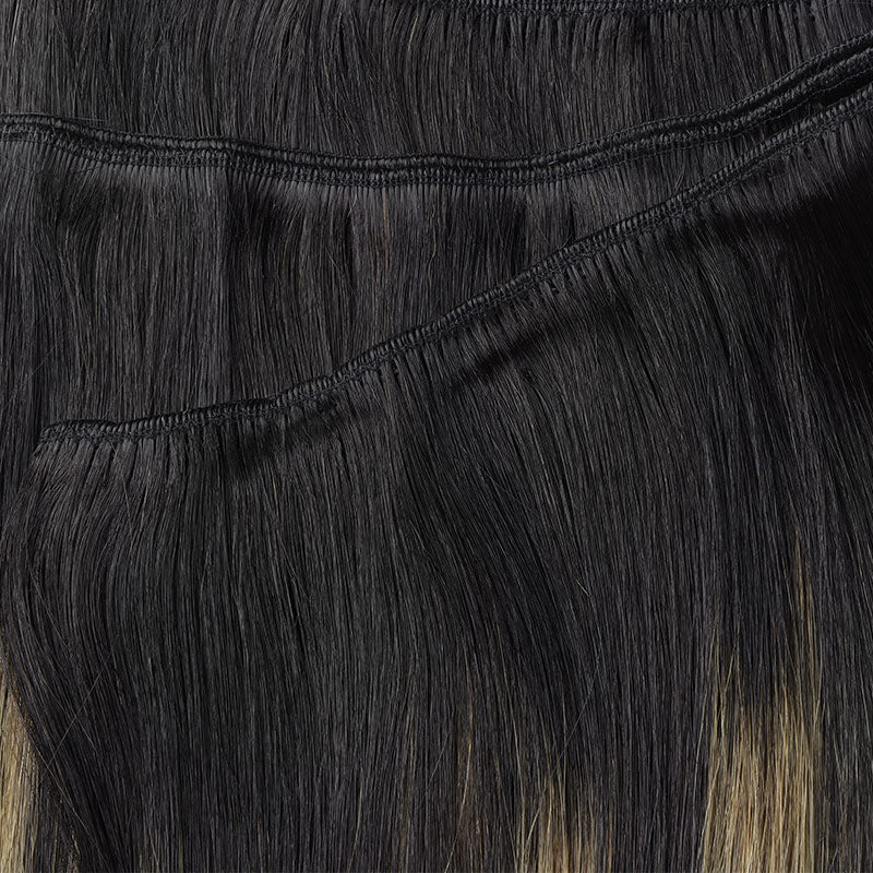 Black to Light Blonde Balayage (1B/19/1B) Sew-In Weft Hair Extensions (80g-120g)