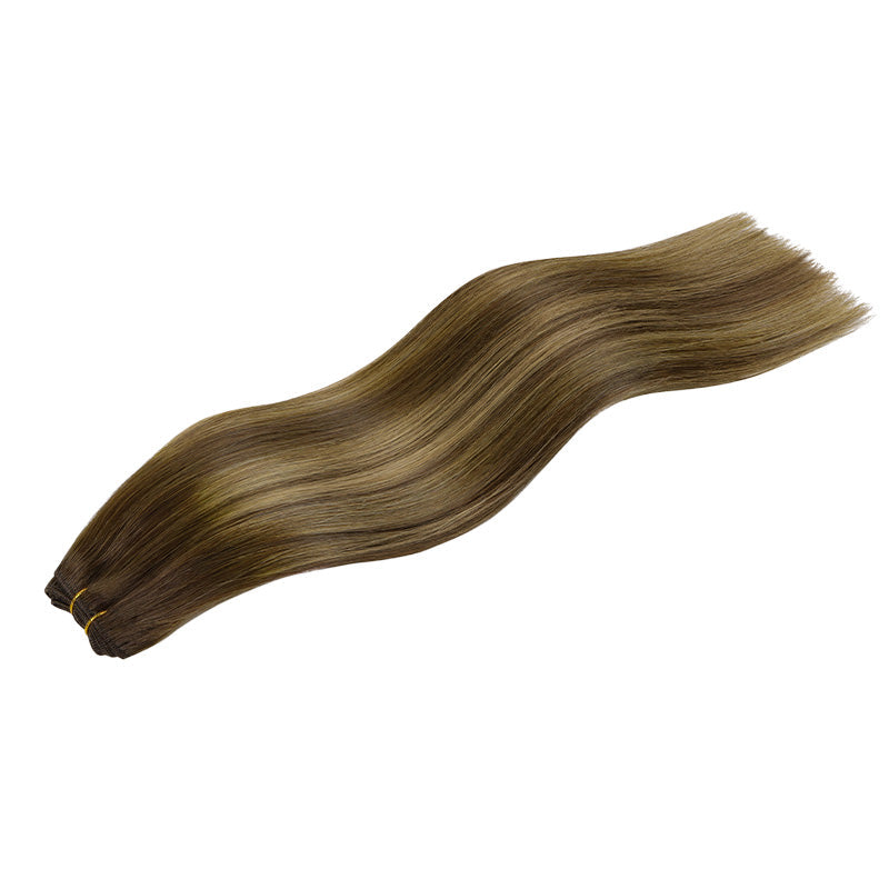 Caramel Blonde Balayage (4/27/4) Sew-In Weft Hair Extensions (80g-120g)