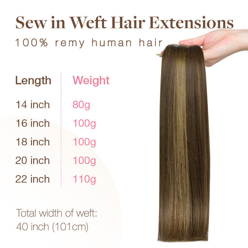 Caramel Blonde Balayage (4/27/4) Sew-In Weft Hair Extensions (80g-120g)